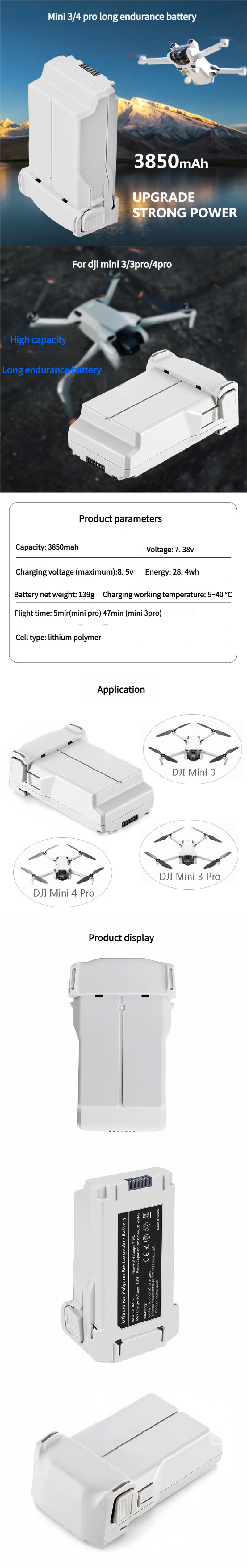 For DJI Drone Battery For DJI mini 3/4 Series Battery