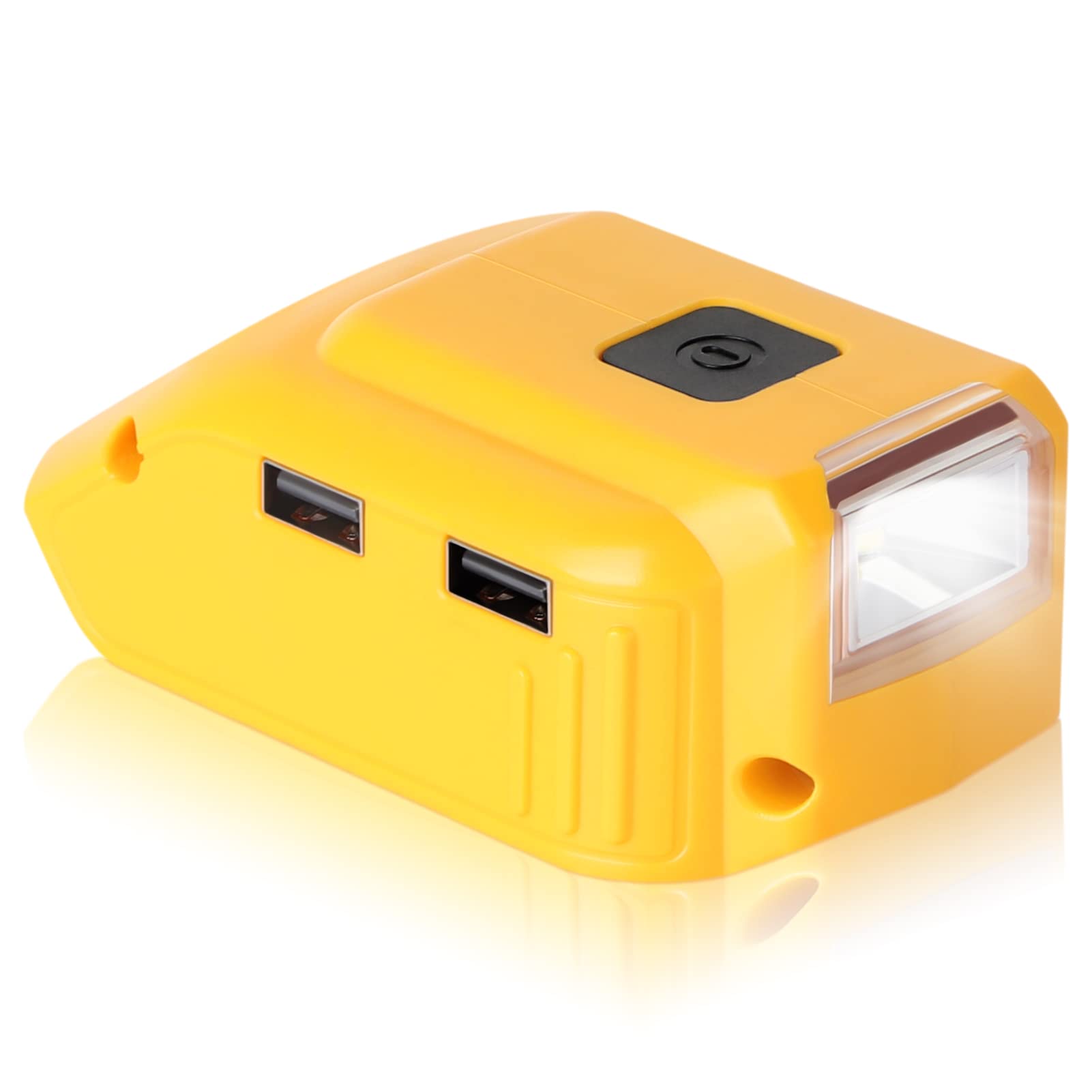 WINUNIK USB Adapter Charger for Dewalt 20V Battery, Dual USB Charger & 12V DC Port & LED Work Light - Compatible with Dewalt 20V Batteries