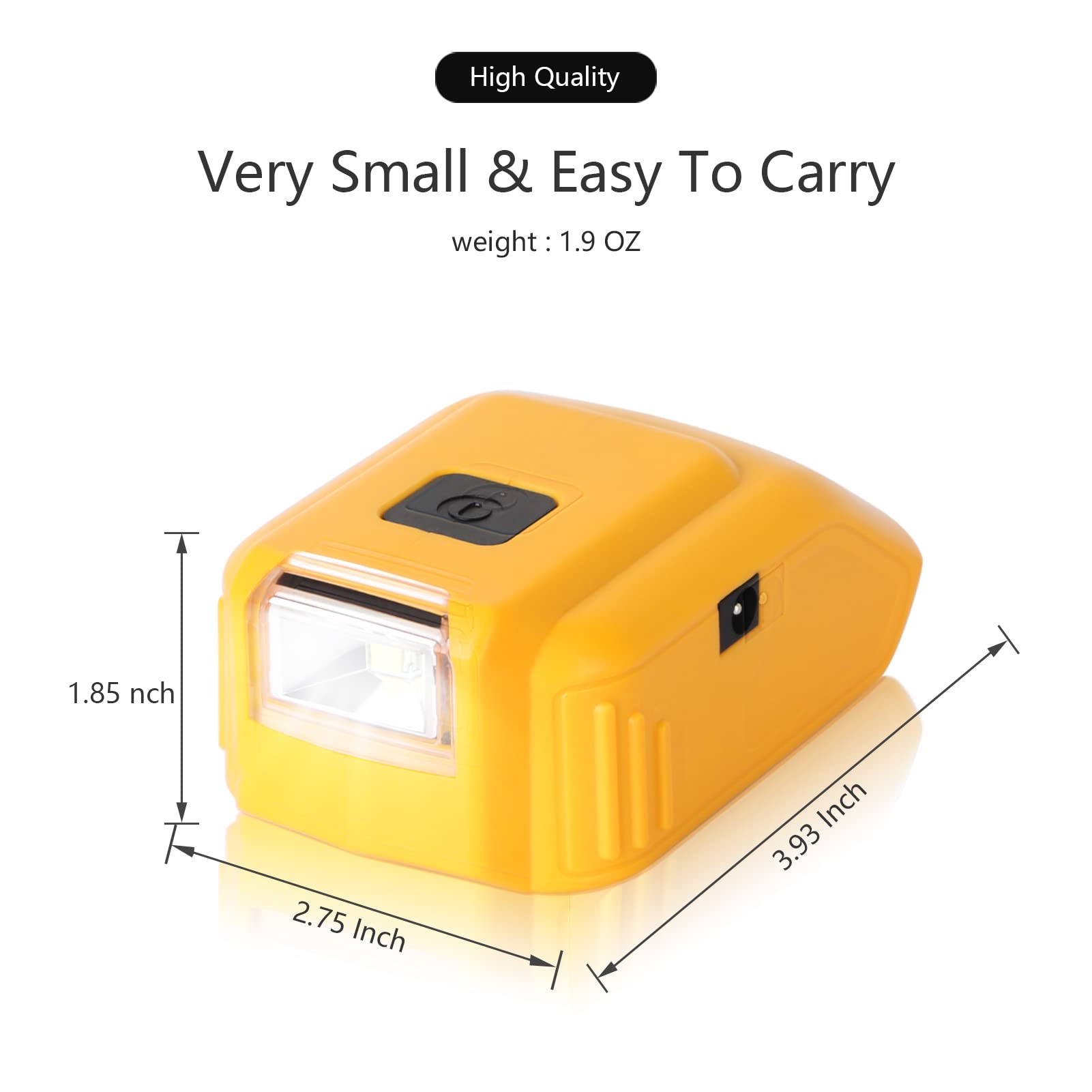 WINUNIK USB Adapter Charger for Dewalt 20V Battery, Dual USB Charger & 12V DC Port & LED Work Light - Compatible with Dewalt 20V Batteries