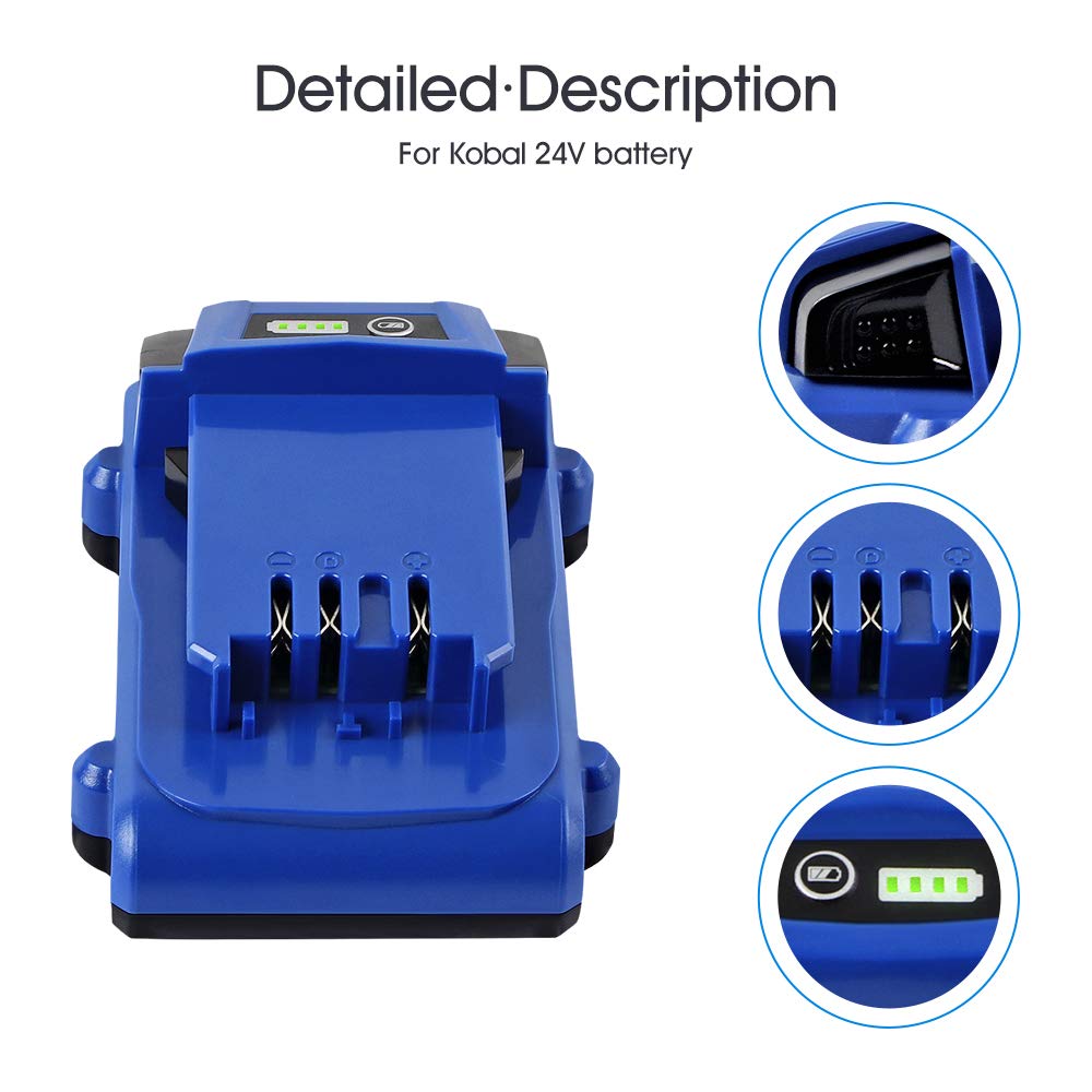 WINUNIK 24V 3000mAh Lithium-ion Battery for Kobalt 24V Max KB624-03 KB524-03 KB424-03 KB224-03 KB124-03 0673802 1051230 Lithium Ion Cordless Tools BatteryăNOT Fit Snow Joe &Sun Joe 24V Toolsă