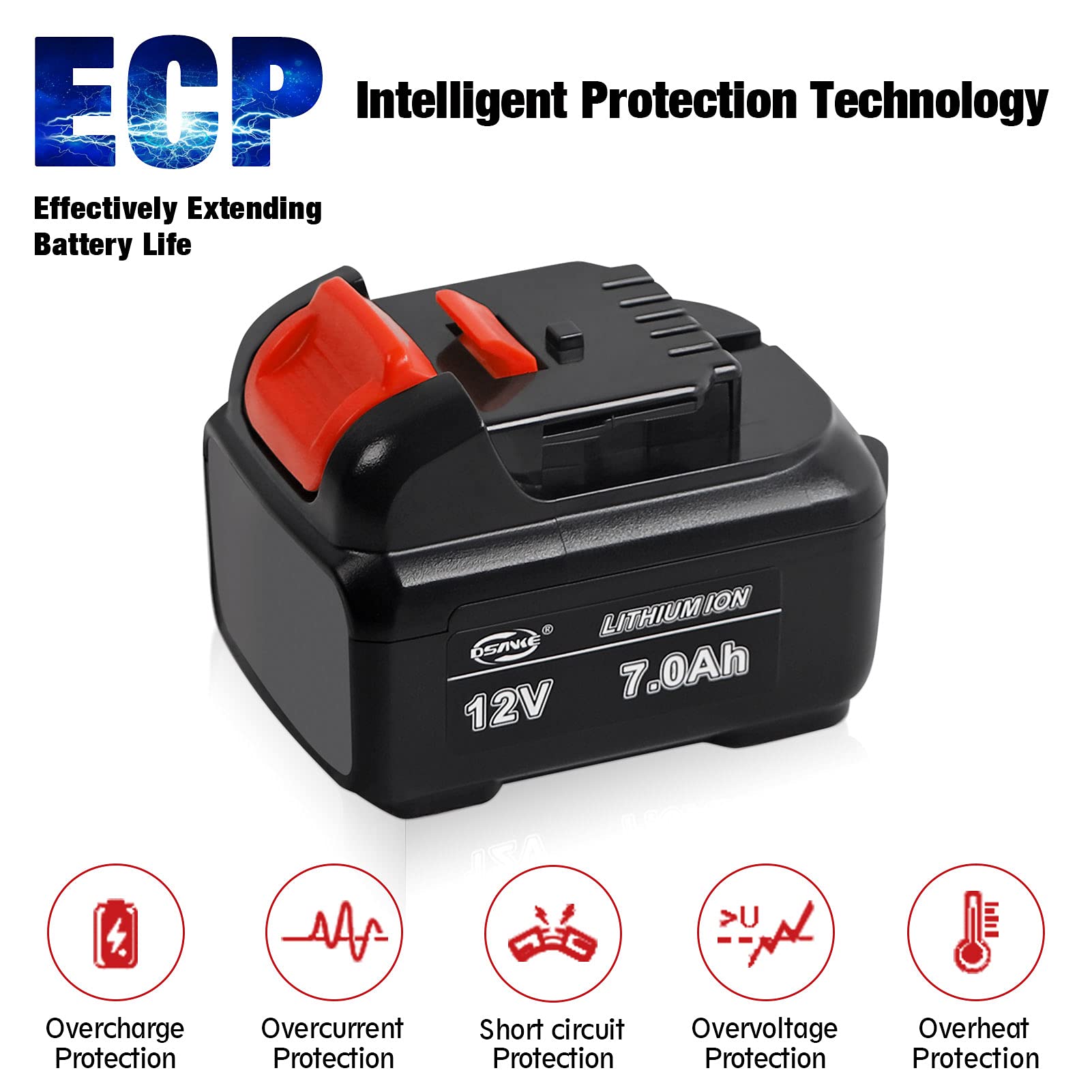 WINUNIK Replacement for Dewalt 12V Lithium Ion Battery, 7000mAh Replace for Dewalt DCB120 DCB123 DCB127 12-Volt Max Lithium-ion Battery, Higher Capacity Suit All Dewalt 12V Power Tools