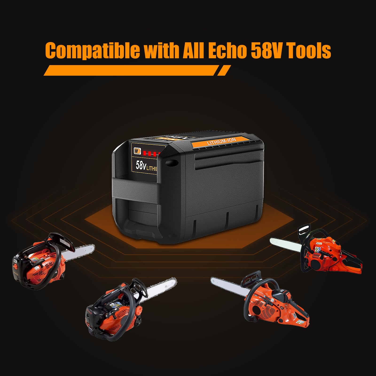WINUNIK 58V 5.0Ah Battery Replacement for Echo 58V Battery Compatible with CBP-58V40 CBP-58V2AH CHT-58V CDST-58V CPLB-58VBT CST-58V Cordless Tool Blower Chainsaw