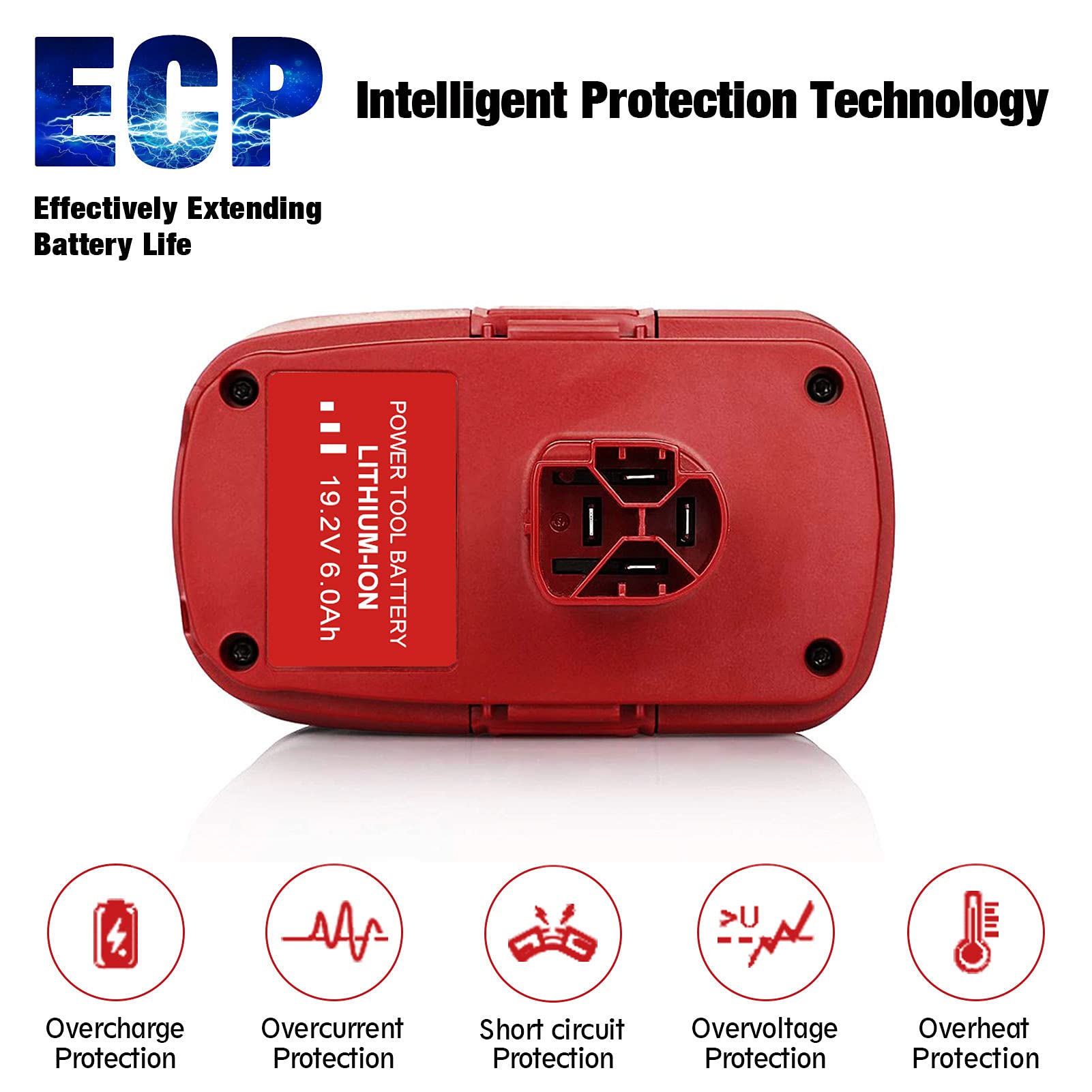 WINUNIK 2Pack 19.2V 6000mAh Lithium Extended Capacity Replace for Craftsman 19.2 Volt C3 Battery DieHard C3 315.115410 315.11485 130279005 1323903 120235021 11375 11376 Cordless Drills