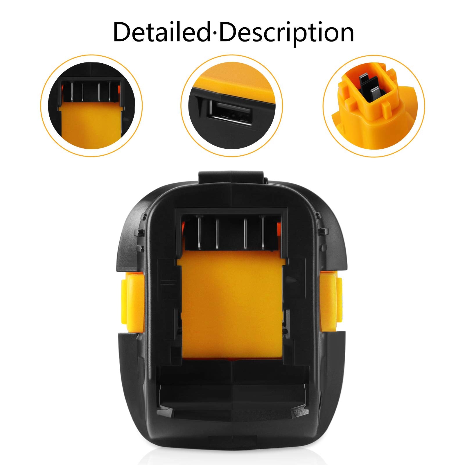WINUNIK DCA1820 Battery Adapter for Dewalt 20V to 18V Adapter, Convert 20V Battery DCB200 DCB201 DCB609 for Dewalt 18V Battery DC9096 DC9098 DW9096 DW9099 with USB Port