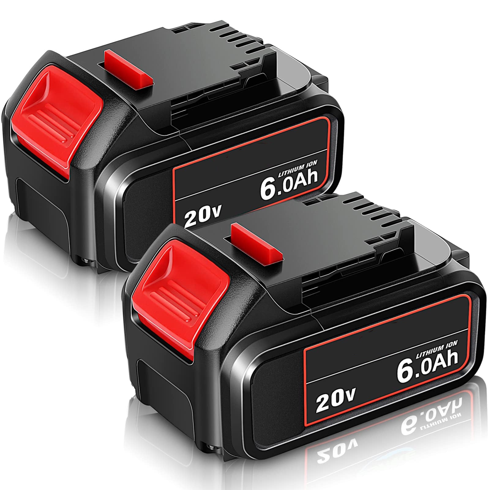 WINUNIK 20V 6000mAh Lithium Ion Battery Replacement for Dewalt 20V Battery DCB200 DCB206 DCB207 DCB204 DCB203 DCB201 DCB200 DCB180 DCD/DCF/DCG/DCS Series