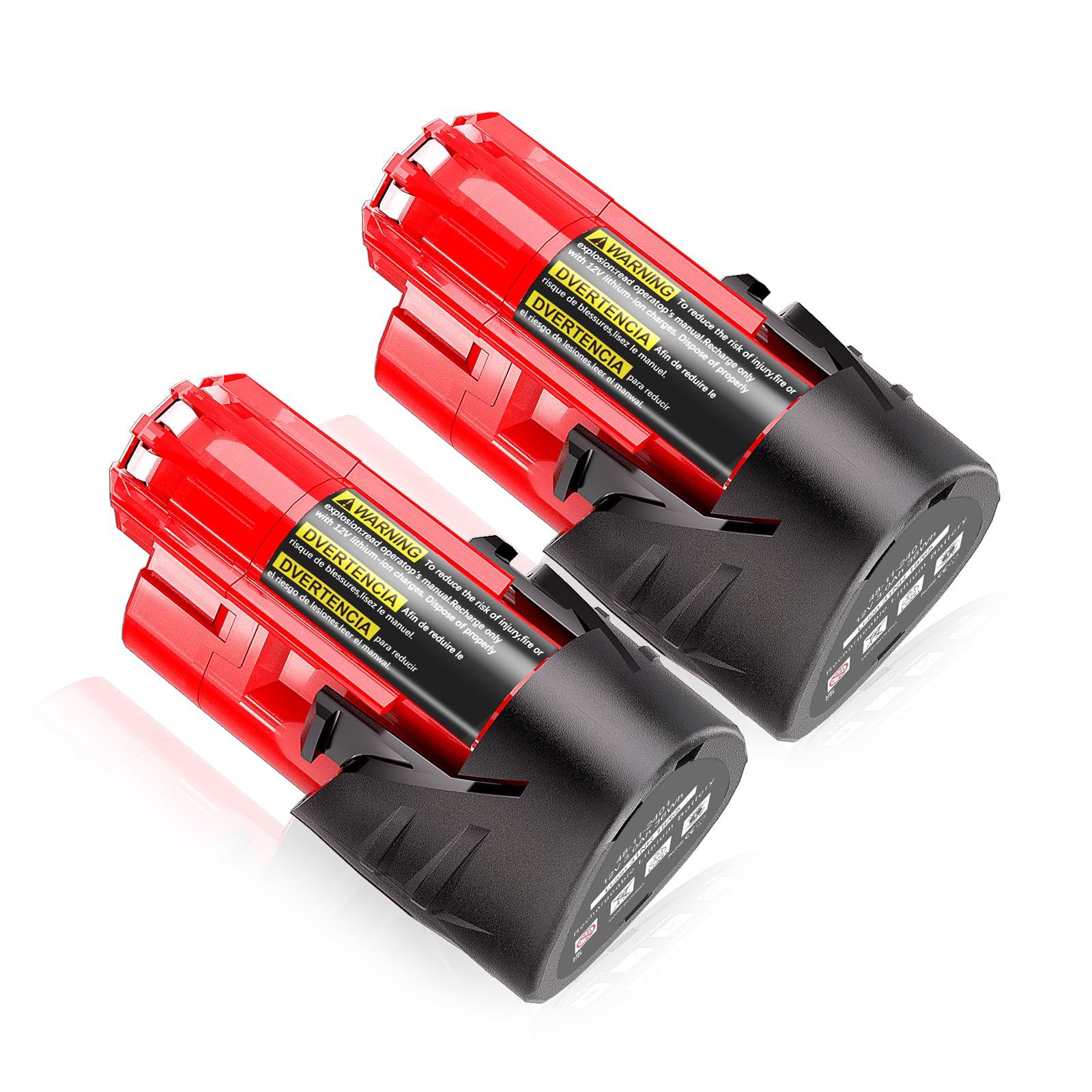 WINUNIK 2-Pack 12V 3.0Ah Replacement Batteries for Milwaukee M12, Compatible with Milwaukee 12V Battery 48-11-2430, 48-11-2420, 48-11-2440, 48-11-2402, 48-11-2411 Lithium-Ion Tools