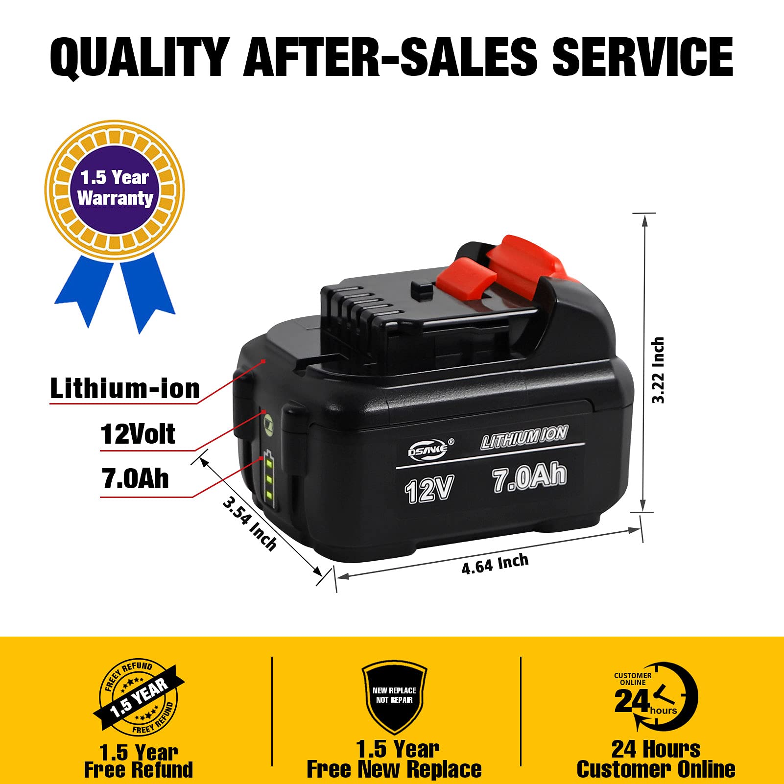WINUNIK Replacement for Dewalt 12V Lithium Ion Battery, 7000mAh Replace for Dewalt DCB120 DCB123 DCB127 12-Volt Max Lithium-ion Battery, Higher Capacity Suit All Dewalt 12V Power Tools