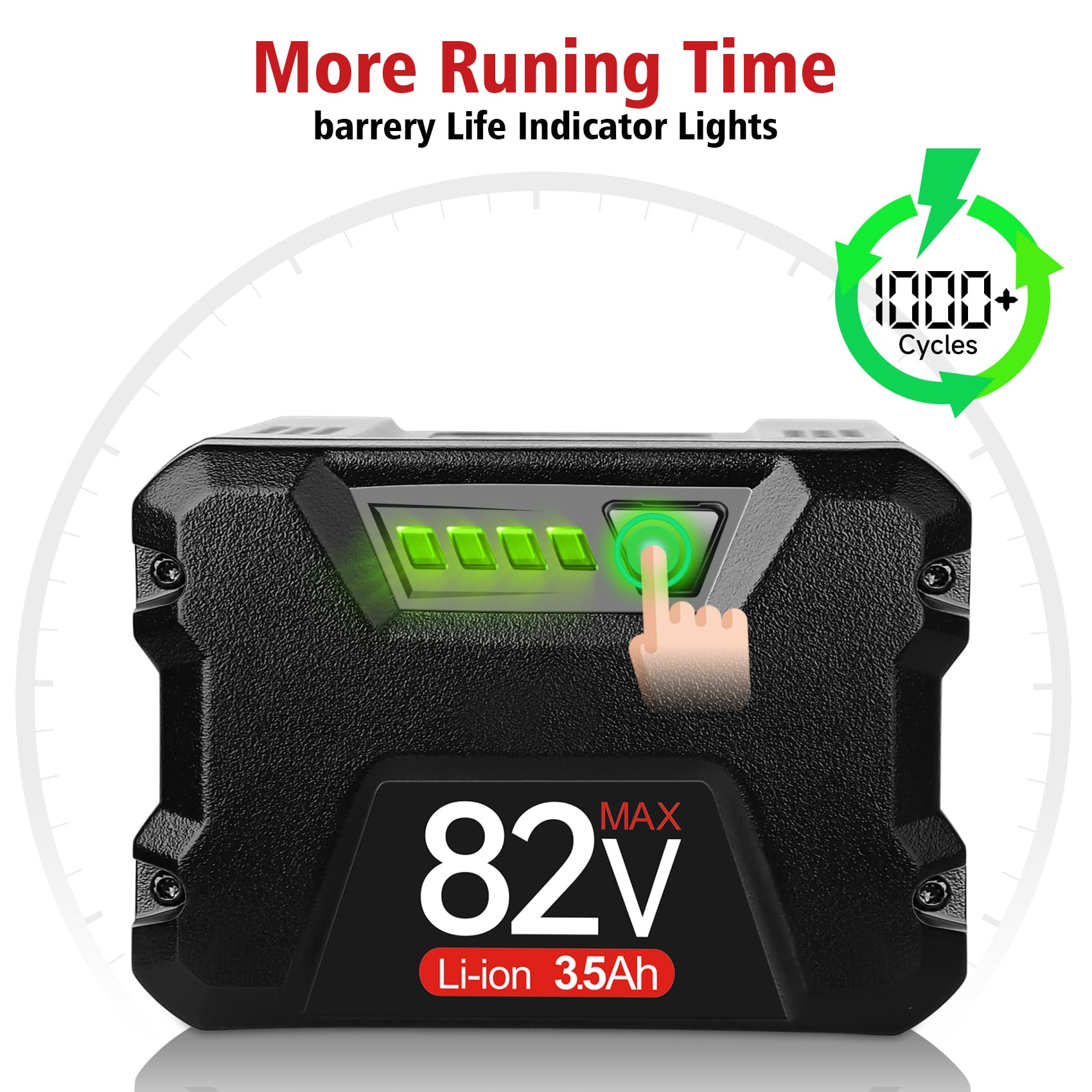 WINUNIK 82V 3.5Ah Lithium-ion Battery for Briggs & Stratton Snapper XD 82V Battery Compatible with Snapper XD Cordless Electric Tools-BSB2AH82 BSB3AH82 BSB4AH82 BSB5AH82 1760514
