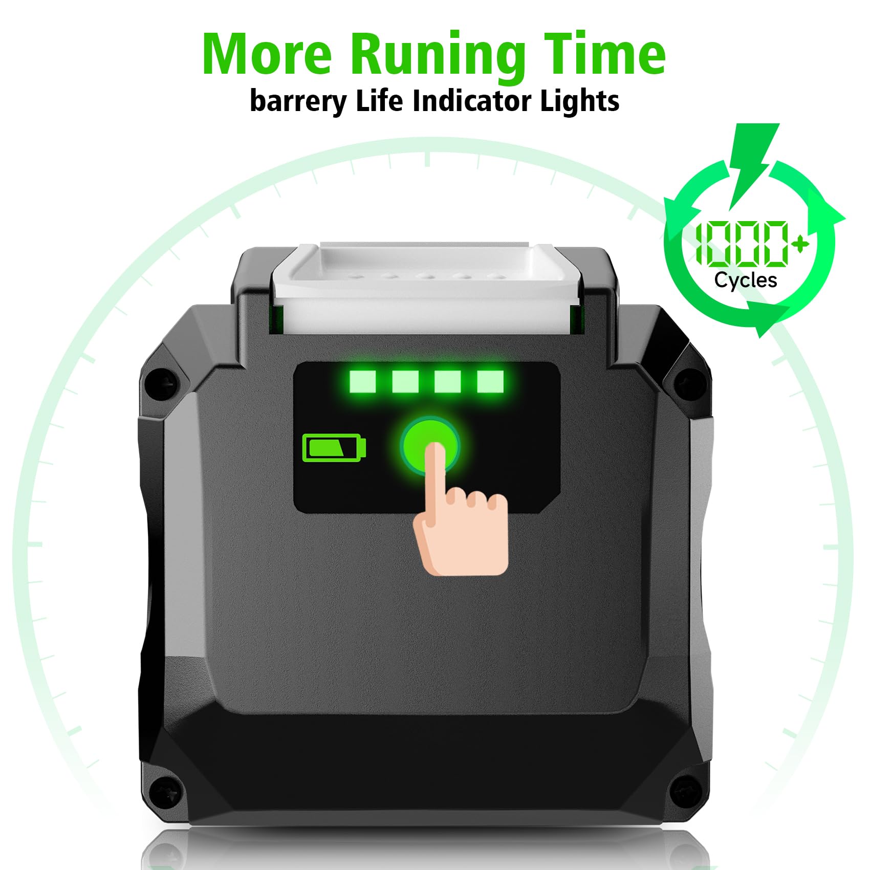 WINUNIK 40V 6.0Ah Replacement for GreenWorks 40V Battery 29472 29462 Battery GreenWorks 40V G-MAX Power Tools 29252 20202 22262 25312 25322 20642 22272 27062 21242