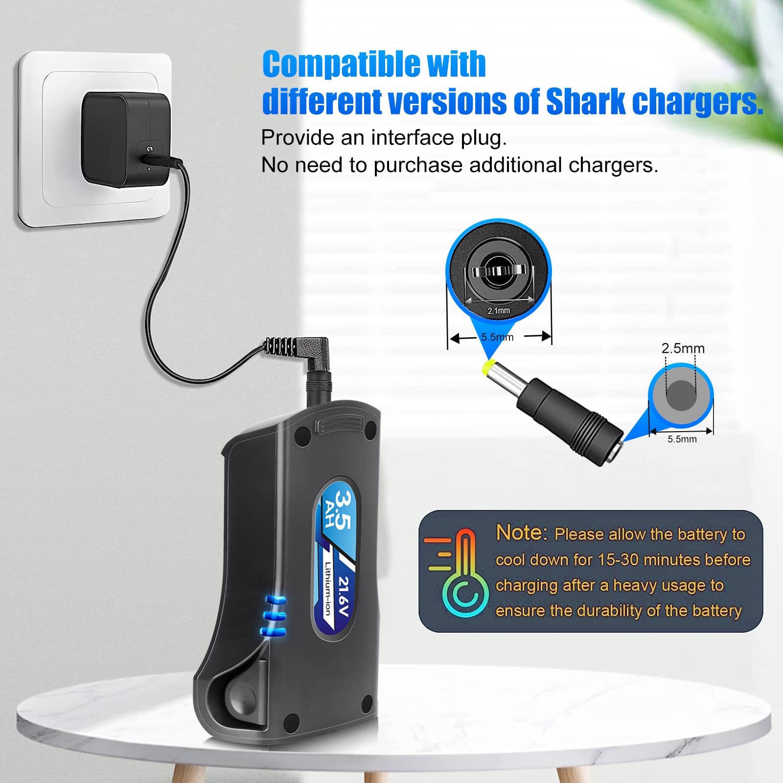 WINUNIK 3.5Ah 21.6V Replacement for Shark XSBT620 XSBT600 Battery Compatible with Shark Rocket Pet Pro Cordless Stick Vacuum IZ162H IZ163H IZ361H IZ362H IZ363HT Lithium-ion Battery