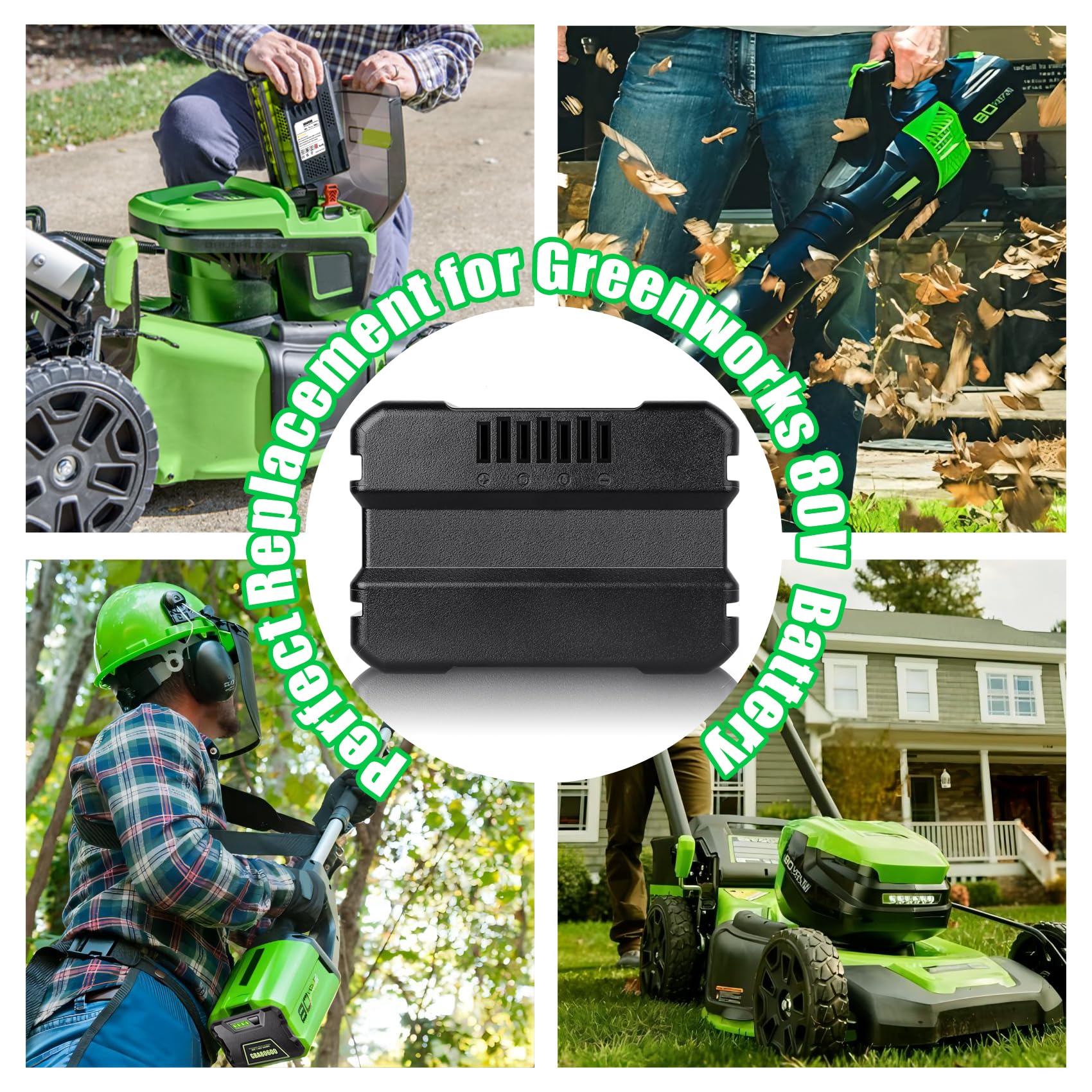 Upgrade【80V 3.5Ah Real Capacity Battery for Greenworks 80V Battery】 GBA80200 GBA80250 GBA80400 GBA80500, High Capacity Rechargeable Lithium Ion Battery for Greenworks 80V Cordless Power Tools
