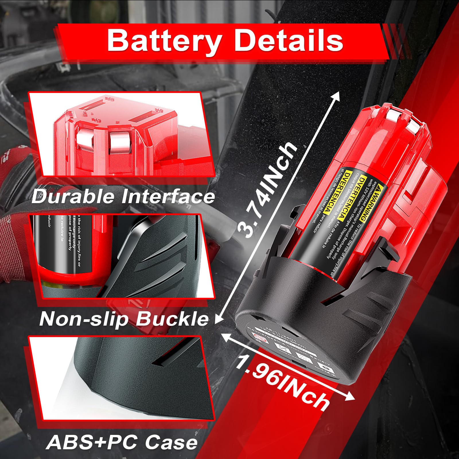 WINUNIK 2-Pack 12V 3.0Ah Replacement Batteries for Milwaukee M12, Compatible with Milwaukee 12V Battery 48-11-2430, 48-11-2420, 48-11-2440, 48-11-2402, 48-11-2411 Lithium-Ion Tools
