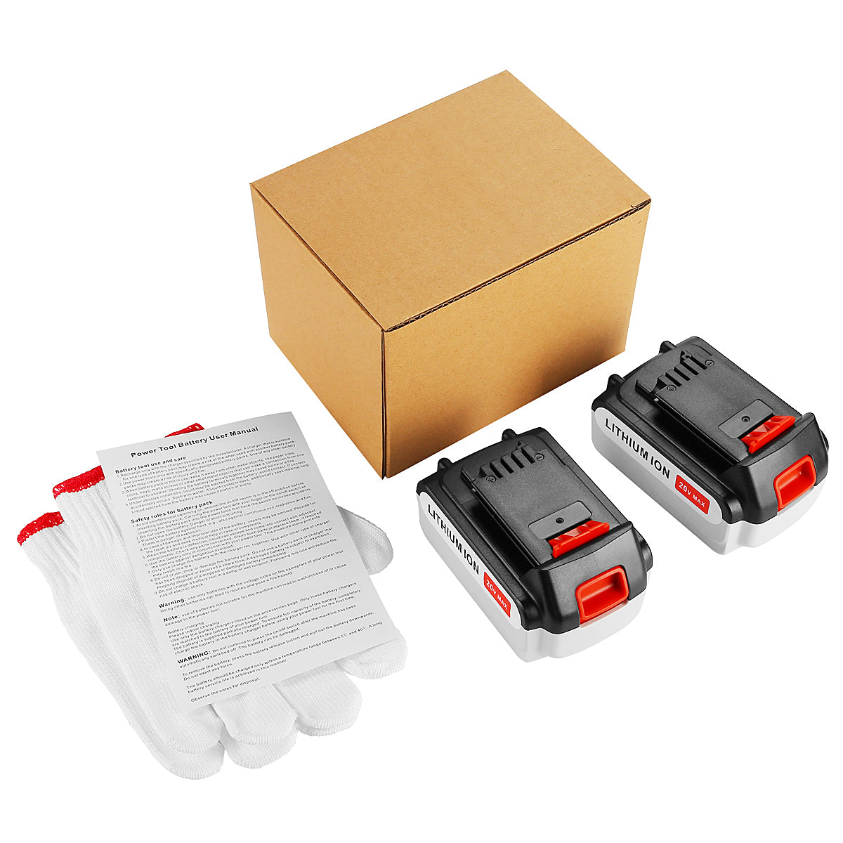 20v Max 3600mAh Replace Battery(2 packs)For Black & Decker 20V Power tool batteries