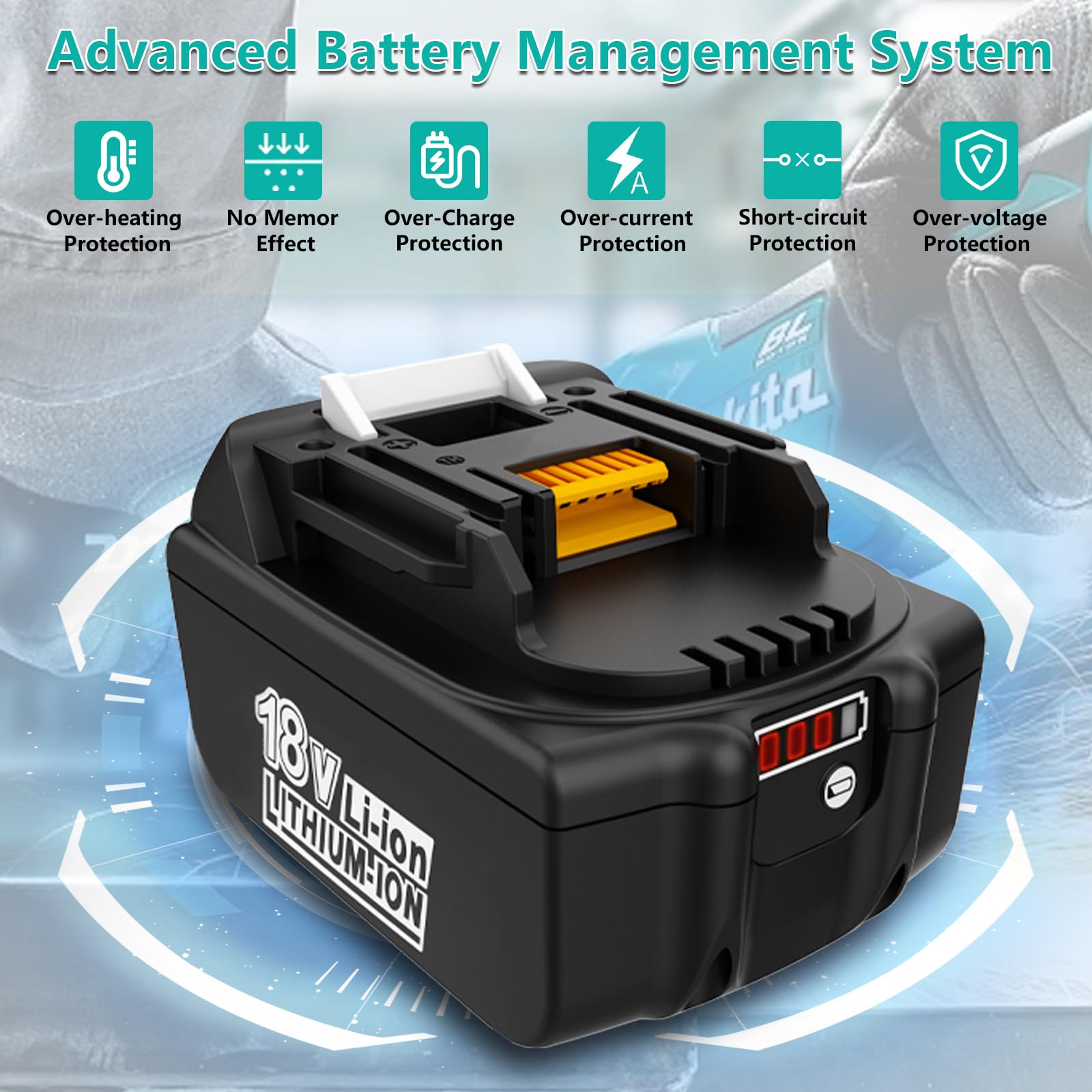 Replacement for Makita 18V Battery