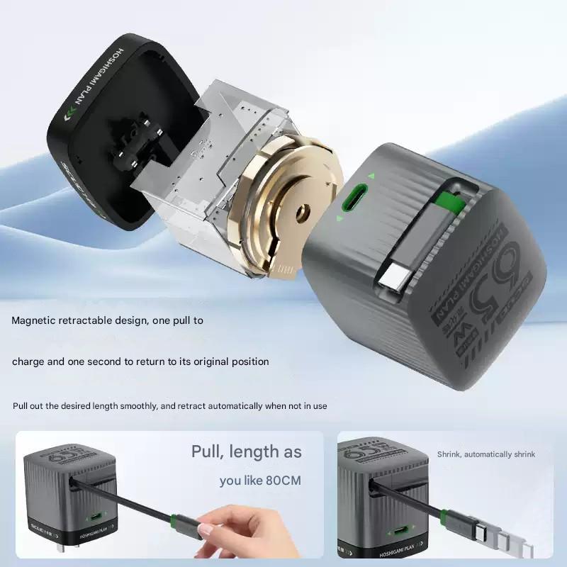 65W Stretchable charger(self-contained cable)
