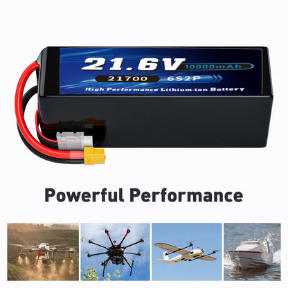 E-Bike Lithium-Ion Battery Pack 22.2v/25.2v/18v 8000mAh 21700 6S2P 10c High-Rate Drone Lithium Battery Pack XT60/XT90/T（副本）