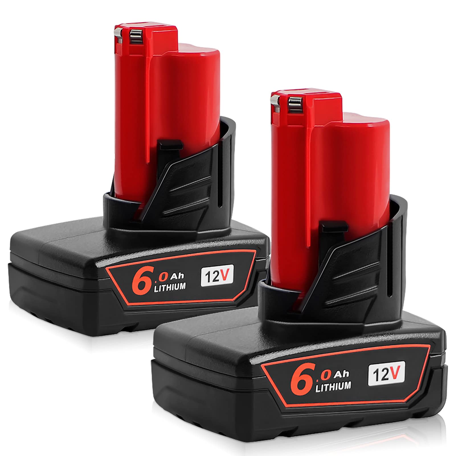 2Pack WINUNIK 6000mAh 12V Lithium Battery Replacement for Milwaukee 12V Battery XC 48-11-2440 48-11-2402 48-11-2460 12Volt Milwaukee Tools