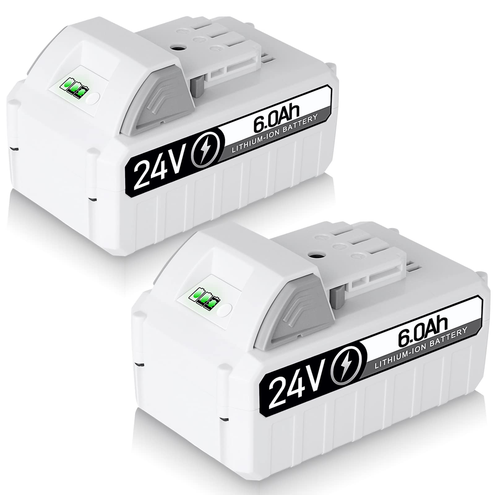 2PACK WINUNIK 6.0Ah 24V Lithium Ion Replacement Battery for Snow Joe and Sun Joe iON+ System 24V Battery 24BAT-LTX 24VBAT-LTW 24VBAT-LTE 24VBAT-LT 24VBAT 24VBAT-XR