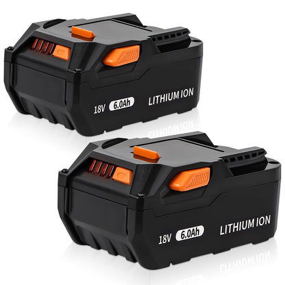 2Pack WINUNIK R840085 18V 6.0Ah Lithium Ion Battery Replacement for RIDGID 18V Battery R840087 R840083 R840084 R840086 AC840085 AC840087P