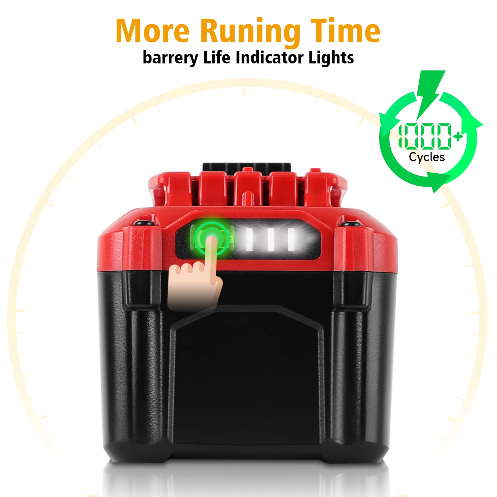 2PACK WINUNIK CMCB204 6.0Ah 20V Lithium-ion Battery Replacement for Craftsman V20 Lithium Ion Battery CMCB204 CMCB204-2 CMCB202 CMCB202-2 CMCB201