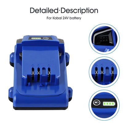 2Pack WINUNIK 24V 3.0Ah Lithium-ion Battery for Kobalt 24V Max KB624-03 KB524-03 KB424-03 KB224-03 KB124-03 0673802 1051230 Lithium Ion Cordless Tools Battery【NOT Fit Snow Joe &Sun Joe 24V Tools】