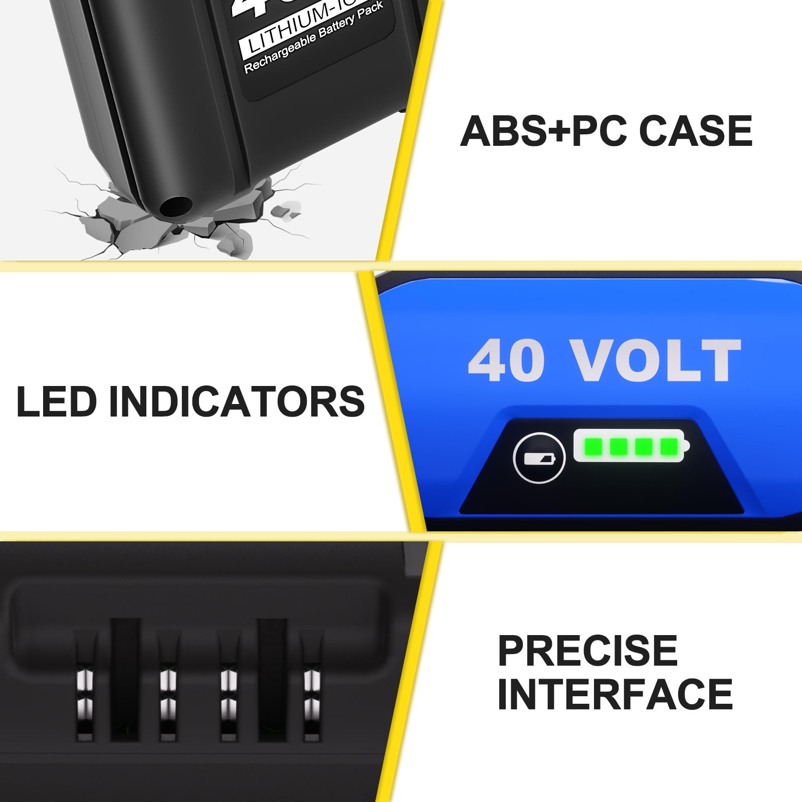 WINUNIK 40-Volt 6.0Ah Replacement Lithium Battery for Kobalt 40V Battery - Compatible with KB440-03, KB540C-06, KB2540C-06, KB640-03, KRC 40-06 and More Cordless Power Tools