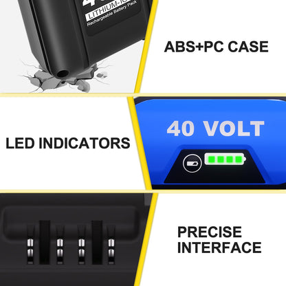 WINUNIK 40-Volt 6.0Ah Replacement Lithium Battery for Kobalt 40V Battery - Compatible with KB440-03, KB540C-06, KB2540C-06, KB640-03, KRC 40-06 and More Cordless Power Tools