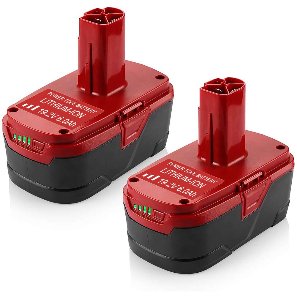 WINUNIK 2Pack 19.2V 6000mAh Lithium Extended Capacity Replace for Craftsman 19.2 Volt C3 Battery DieHard C3 315.115410 315.11485 130279005 1323903 120235021 11375 11376 Cordless Drills