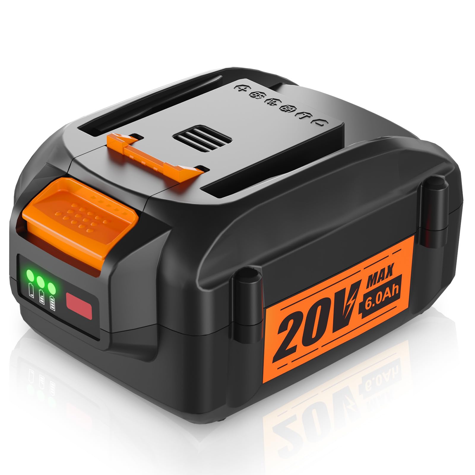 WINUNIK WA3520 20V 6.0Ah Replacement for Worx 20V Battery WA3520 WA3525 WG151s WG155s WG251s WG255s, WG540s, WG545s, WG890, WG891 Worx 20Volt Lithium ion Cordless Power Tools