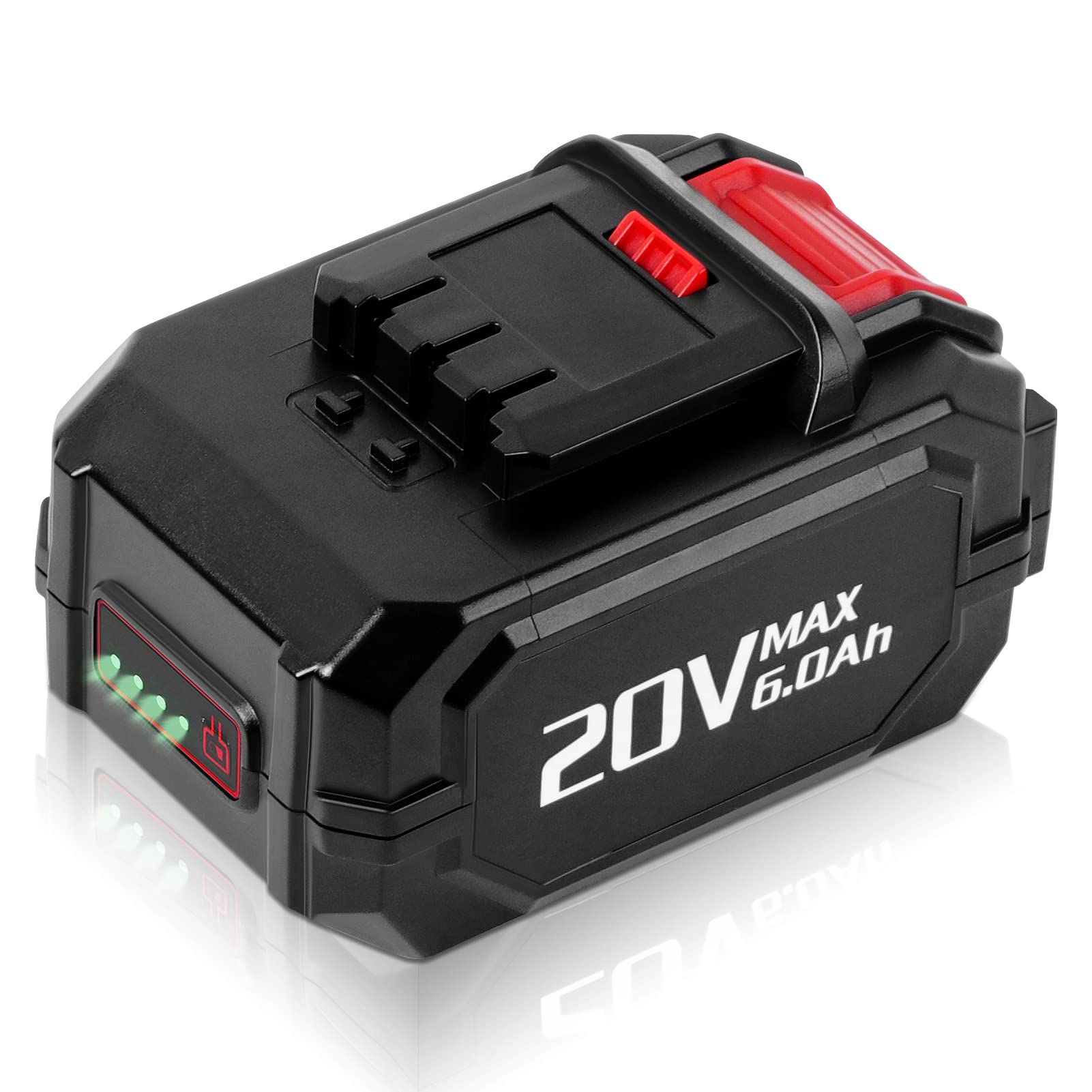 WINUNIK 20V 6.0Ah Lithium-Ion Battery Replace for KIMO 20V Battery, Compatible with KIMO 20V Drill Driver, Leaf Blower, Angle Grinder, Reciprocating Saw, Oscillating Tool, Brad Nailer,Fast Charge
