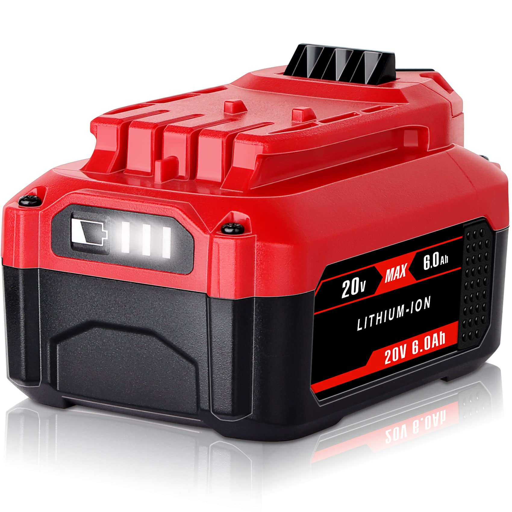 Upgraded WINUNIK CMCB204 6000mAh 20V Lithium-ion Battery Replacement for Craftsman V20 Lithium Ion Battery CMCB204 CMCB204-2 CMCB202 CMCB202-2 CMCB201 Craftsman V20 Battery