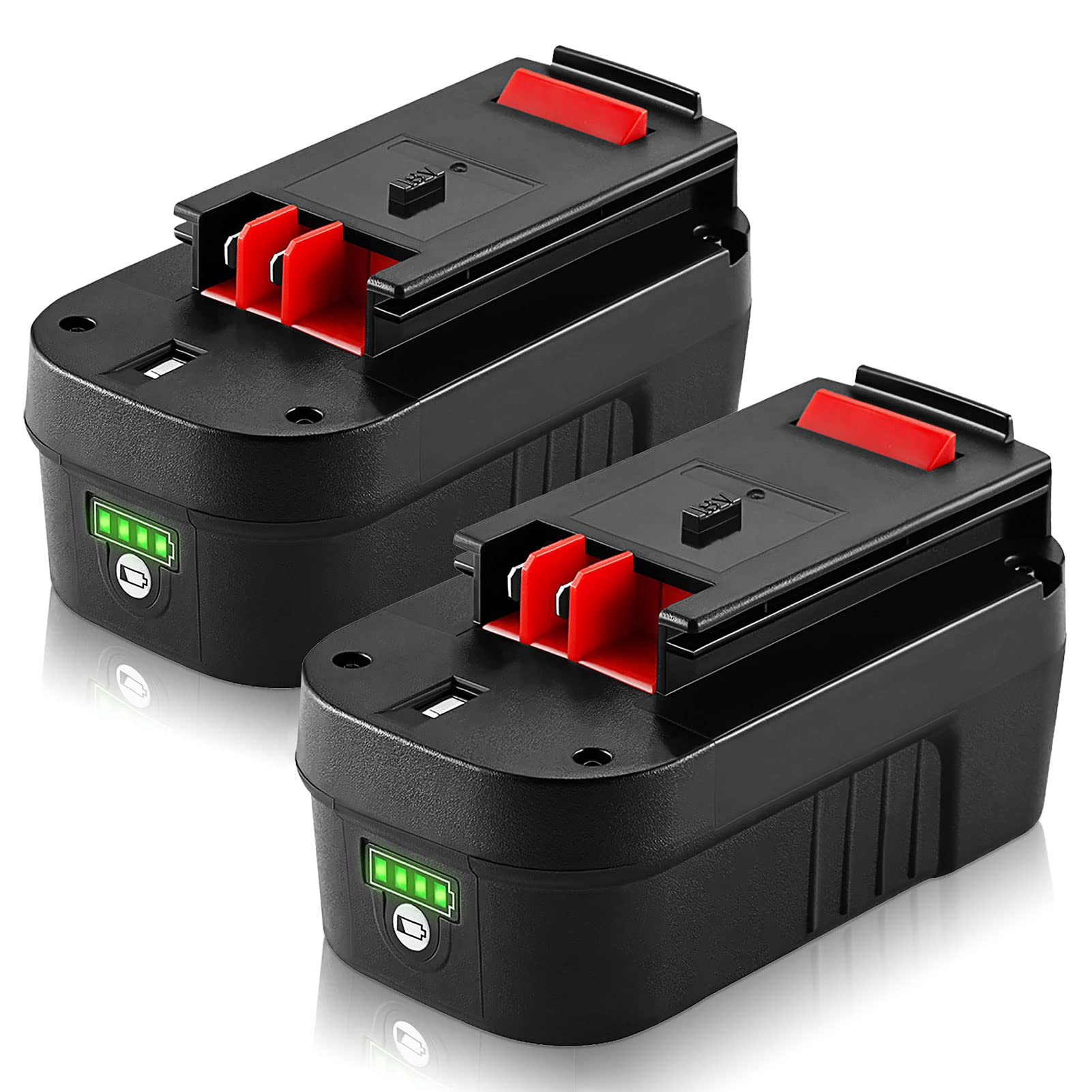【Lithium-ion】 2Pack WINUNIK HPB18 18V 6.0Ah Li-ion Battery Replacement for Black and Decker 18Volt Batteries for 244760-00 HPB18 Battery A1718 A18 A18E HPB18-OPE Firestorm FS180BX FS18BX FS18FL FSB18