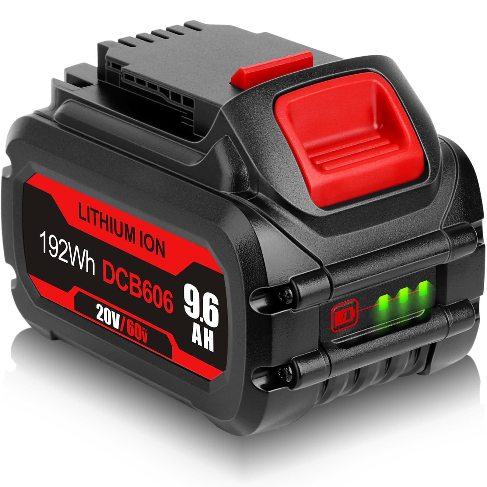 WINUNIK DCB606 20V/60V 9.6Ah Lithium Battery Replace for DeWalt 60V Battery Compatible with DeWalt DCB606 DCB612 DCB606-2 DCB609 DCB609-2 DCB204 DCB205 DCB206 20V/60V/120V MAX Cordless Power Tools