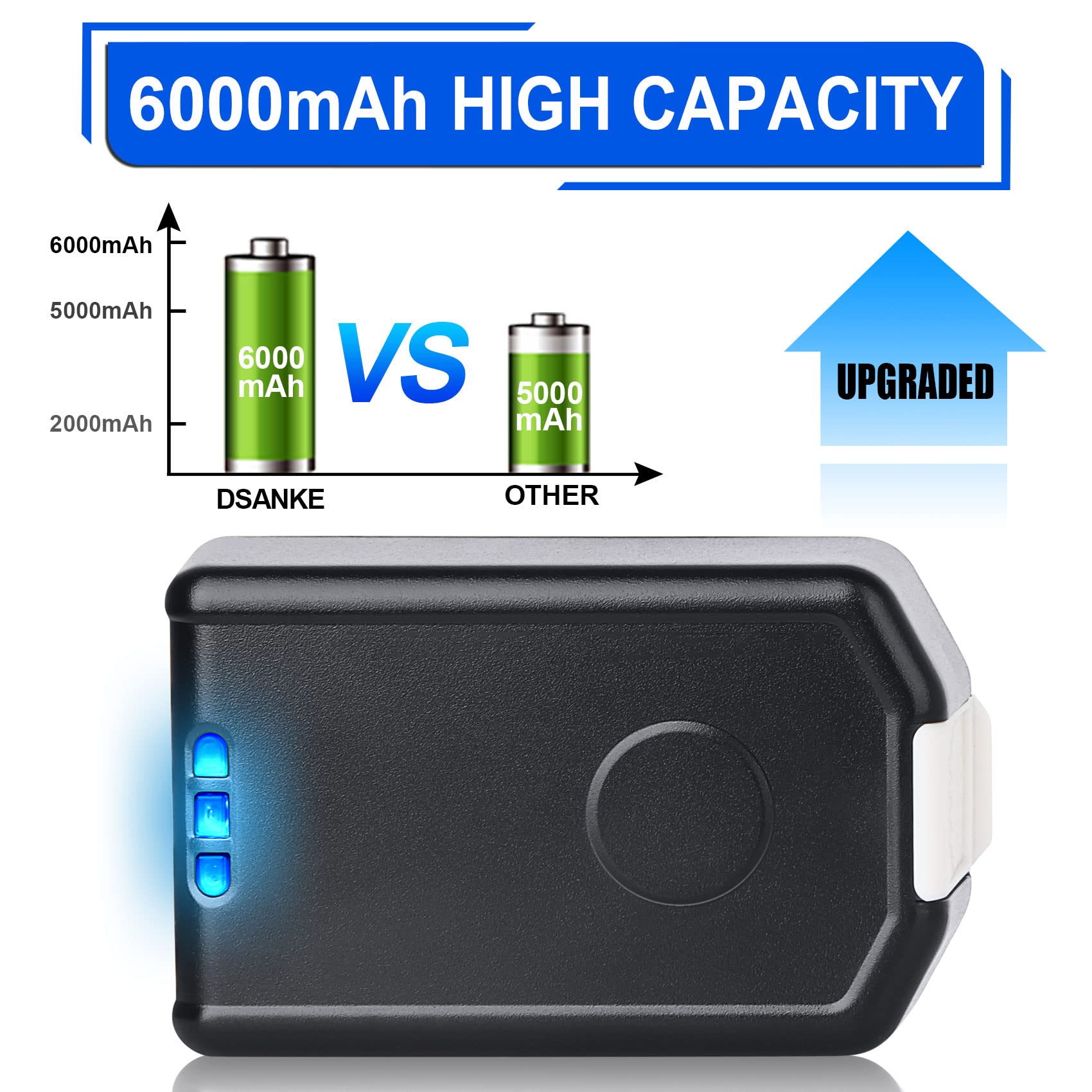 WINUNIK BH03120 20V 6000mAh Lithium Battery Replacement for Hoover Lithium Life Battery for Hoover 20-Volt Air Cordless Vacuum BH03120PC BH03100PC BH03100 BH50150 BH51120 BH52100PC BH55100