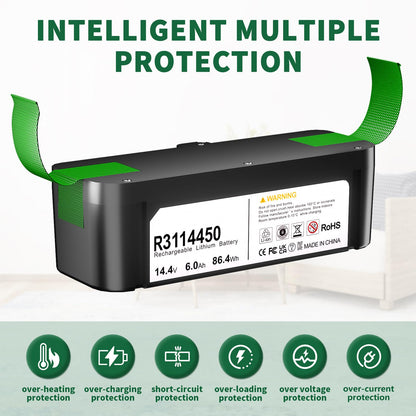 WINUNIK 14.4V 6000mAh Replacement Battery Compatible with iRobot Roomba R3 500 600 700 800 900 Series 500 510 531 535 540 550 552 560 570 580 595 620 650 660 700 760 770 780 790 800 870 900