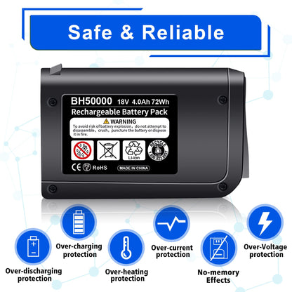WINUNIK 18V 4.0Ah BH50000 Replacement for Hoover Linx Battery Hoover Linx 18Volt Lithium Ion Battery BH50000 BH50010 BH50020 BH50015 302723001 Cordless Stick Vacuum