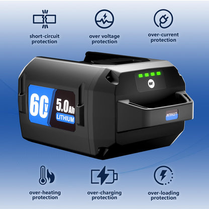 WINUNIK 60V 5.0Ah Lithium Ion Replacement Batteries for Toro 60V Battery Compatible with 88620 88675 L108 L324 L135 Li-ion Battery Flex-Force Power Tool System