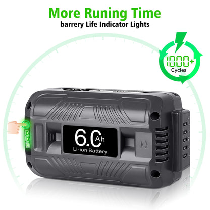 WINUNIK 40V 6.0Ah iBAT40XRP Replacement for Snow Joe + Sun Joe 40 Volt Batteries iBAT40 iBAT40XRP iBAT40XR-RM iBAT40-RM Battery Compatible with Snow Joe Battery 40V Snow Blower and Sun Joe Wireless iON
