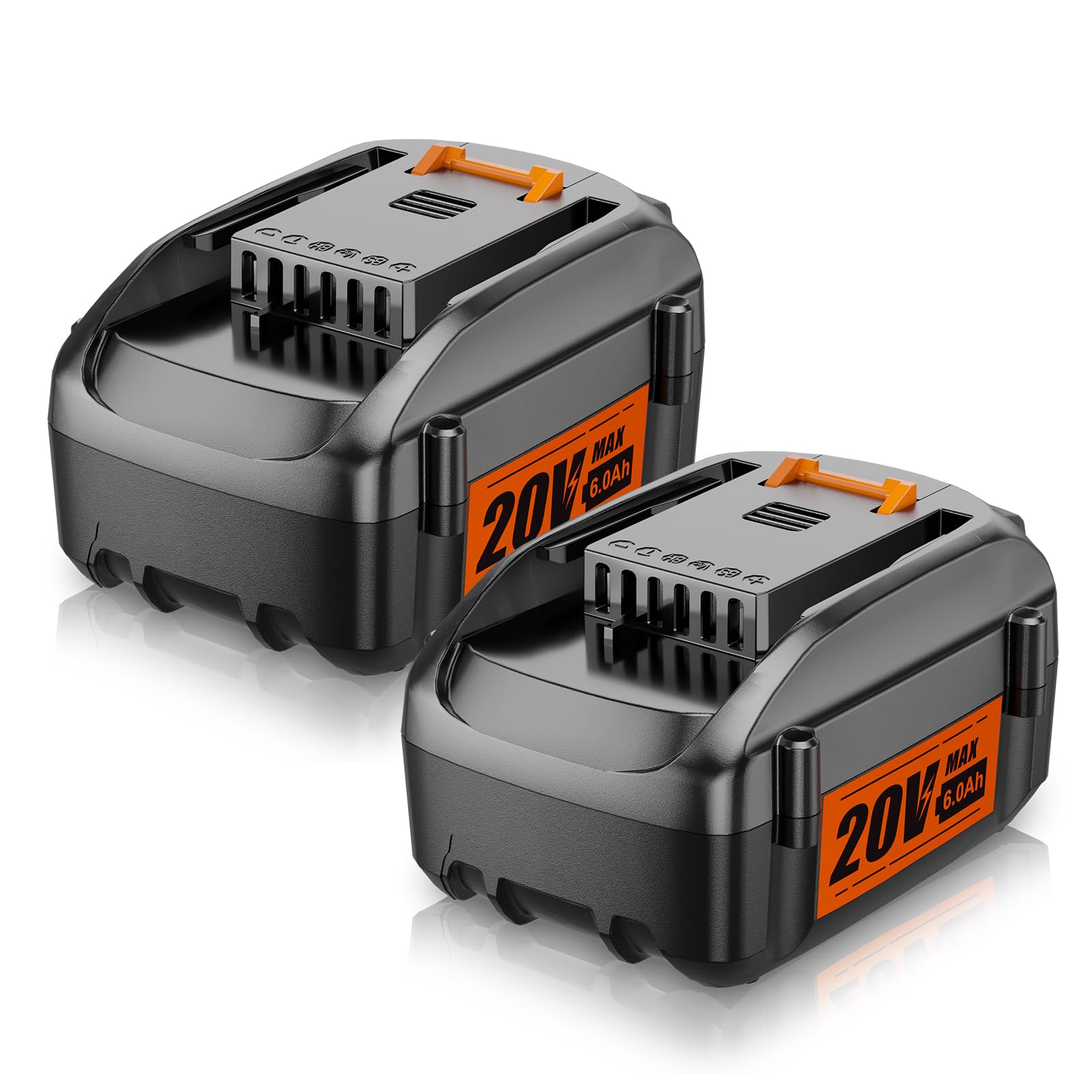 2Pack WINUNIK WA3520 20V 6.0Ah Replacement for Worx 20V Battery WA3520 WA3525 WG151s WG155s WG251s WG255s, WG540s, WG545s, WG890, WG891 Worx 20Volt Lithium ion Cordless Power Tools