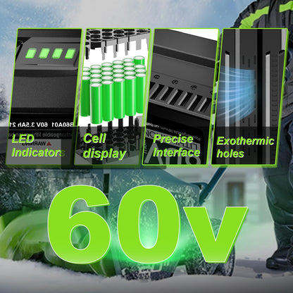 WINUNIK 60V 3.5Ah Lithium Ion Replacement Battery for Greenworks Pro 60V Battery LB60A03 LB60A02 LB60A00 Compatible with Greenworks 60V Cordless Power Tool Batteries