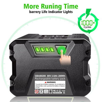 WINUNIK GBA80200 80V 3.5Ah for Greenworks 80V Battery Compatible with Greenworks PRO 80V Lithium Ion Battery GBA80200 GBA80250 GBA80400 GBA80500 High Capacity Rechargeable Lithium Ion Battery