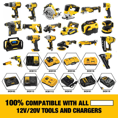 WINUNIK Replacement for Dewalt 12V Lithium Ion Battery, 7000mAh Replace for Dewalt DCB120 DCB123 DCB127 12-Volt Max Lithium-ion Battery, Higher Capacity Suit All Dewalt 12V Power Tools