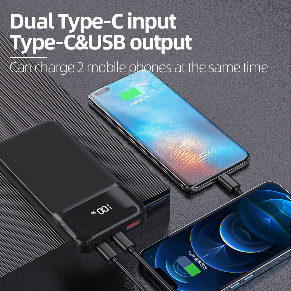 10000mAh Portable Charger with Built in Cables