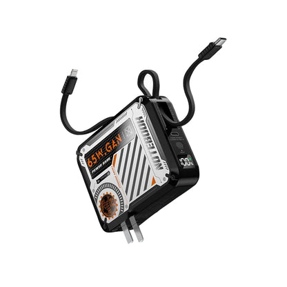 65W charger with built-in 20000mAh three in one cable